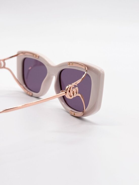 NEW GUCCI SUNGLASSES GG1566S 003 WHITE/GOLD WOMEN GUCCI EYEWEAR main image 6